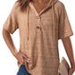 Drawstring Short Sleeve Hooded Top - MegaSuperStar