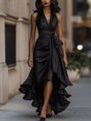 Full Size High-Low Ruffled Satin Maxi Dress Plus Size thumbnail