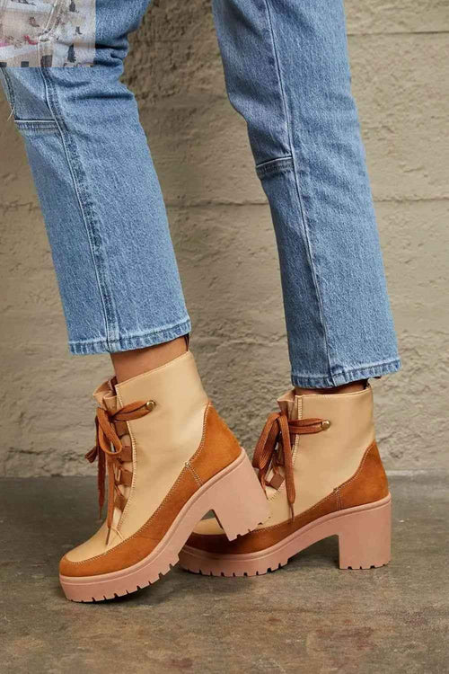 Customer styling East Lion Corp Lace Up Booties for Ultimate Style, Comfort, and Durability