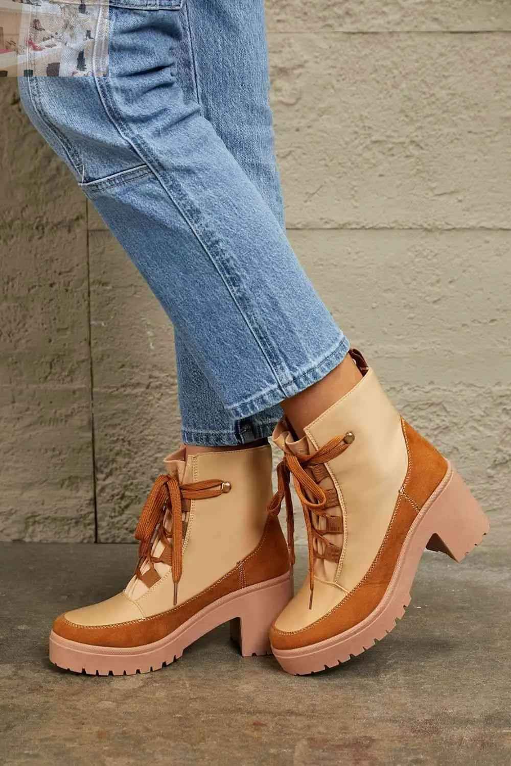 East Lion Corp Lace Up Booties for Ultimate Style, Comfort, and Durability - MegaSuperStar