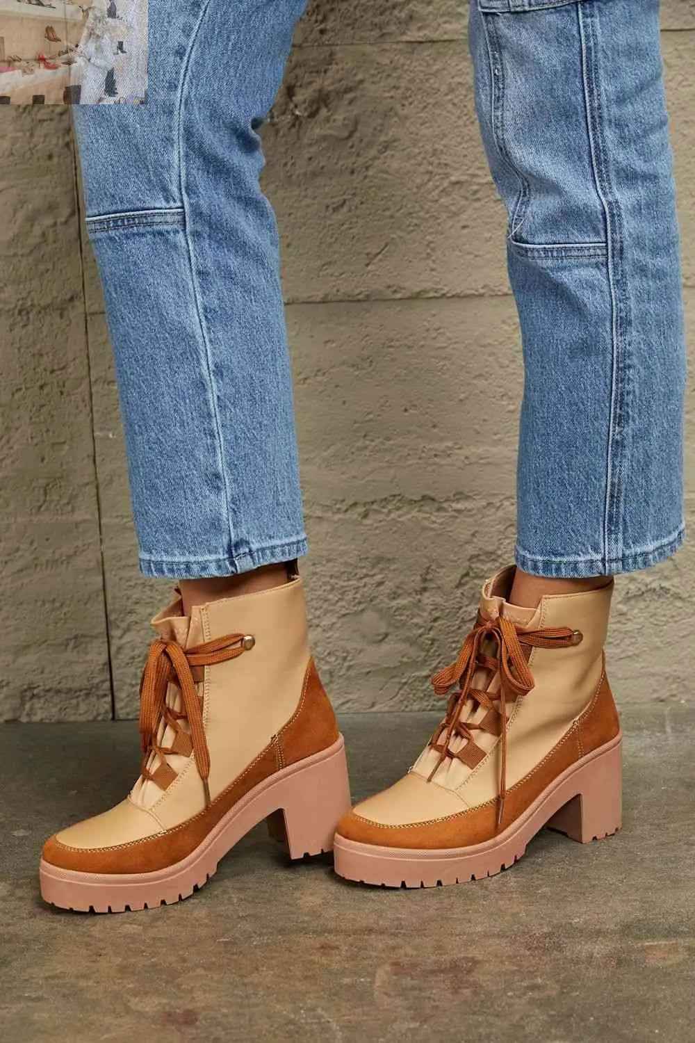 East Lion Corp Lace Up Booties for Ultimate Style, Comfort, and Durability - MegaSuperStar