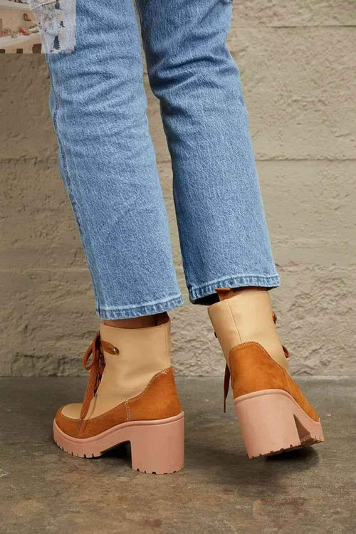 Customer styling East Lion Corp Lace Up Booties for Ultimate Style, Comfort, and Durability