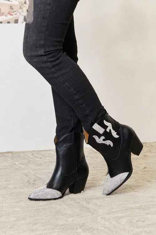 Customer styling 💕 East Lion Corp Rhinestone Pointed Boots - Sparkle in Style 💕