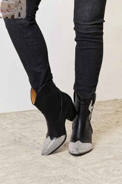 East Lion Corp Rhinestone Pointed Boots - Sparkle in Style - MegaSuperStar