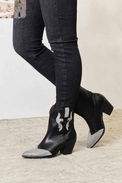 East Lion Corp Rhinestone Pointed Boots - Sparkle in Style - MegaSuperStar