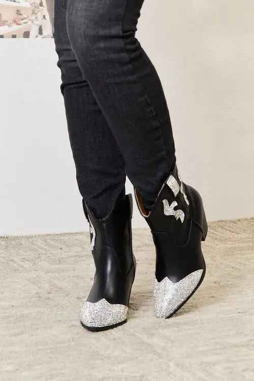 East Lion Corp Rhinestone Pointed Boots - Sparkle in Style - MegaSuperStar