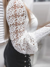 ✨ Elegant Lace Detail Button Down Shirt with Long Sleeves ✨ thumbnail
