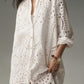 Eyelet Button Up Longline Shirt - MegaSuperStar