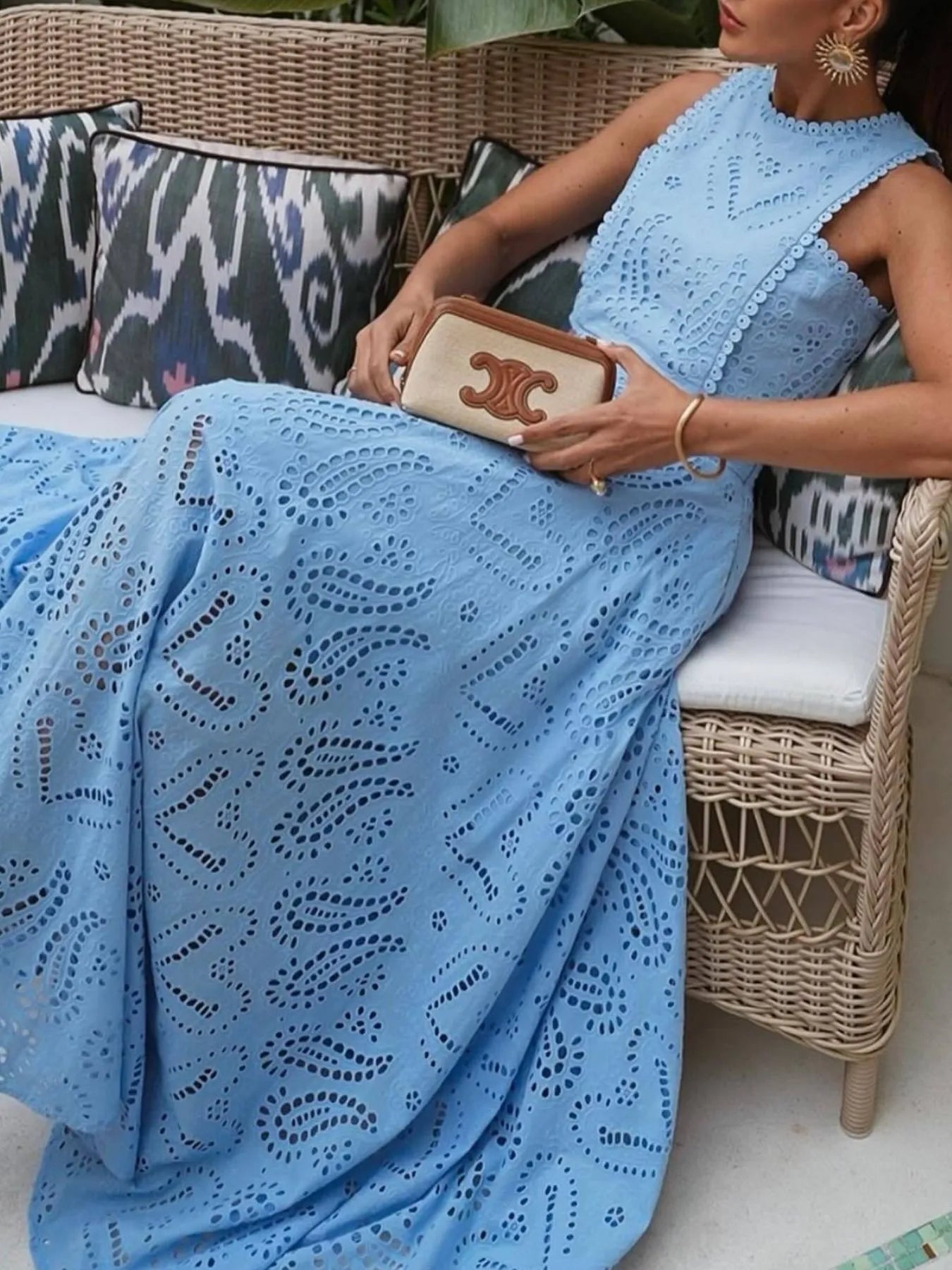 ✨ Eyelet Lace Top Maxi Skirt Set for Effortless Elegance 🌸 - MegaSuperStar
