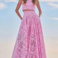 ✨ Eyelet Lace Top Maxi Skirt Set for Effortless Elegance 🌸 - MegaSuperStar