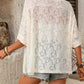 Floral Lace Sheer Round Neck Top - MegaSuperStar