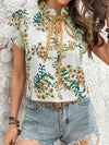 Floral Print Tie Neck Blouse for Effortless Style thumbnail