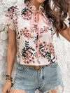 Floral Print Tie Neck Blouse for Effortless Style thumbnail