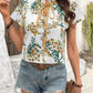 Floral Print Tie Neck Blouse for Effortless Style - MegaSuperStar