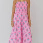 💖 Floral Smocked Midi Dress with Adjustable Straps - Perfect Summer Cami 💖 - MegaSuperStar