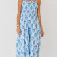 💖 Floral Smocked Midi Dress with Adjustable Straps - Perfect Summer Cami 💖 - MegaSuperStar