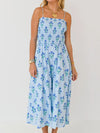 💖 Floral Smocked Midi Dress with Adjustable Straps - Perfect Summer Cami 💖 thumbnail