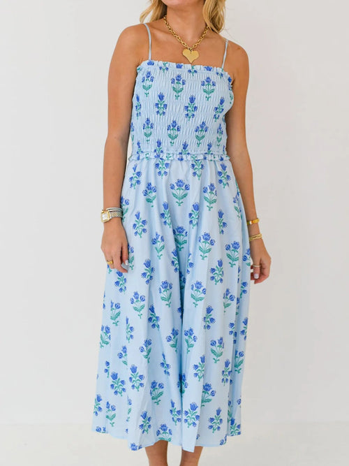 Customer styling 💖 Floral Smocked Midi Dress with Adjustable Straps - Perfect Summer Cami 💖