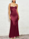 Floral Trim Satin Maxi Dress thumbnail