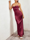 Floral Trim Satin Maxi Dress thumbnail