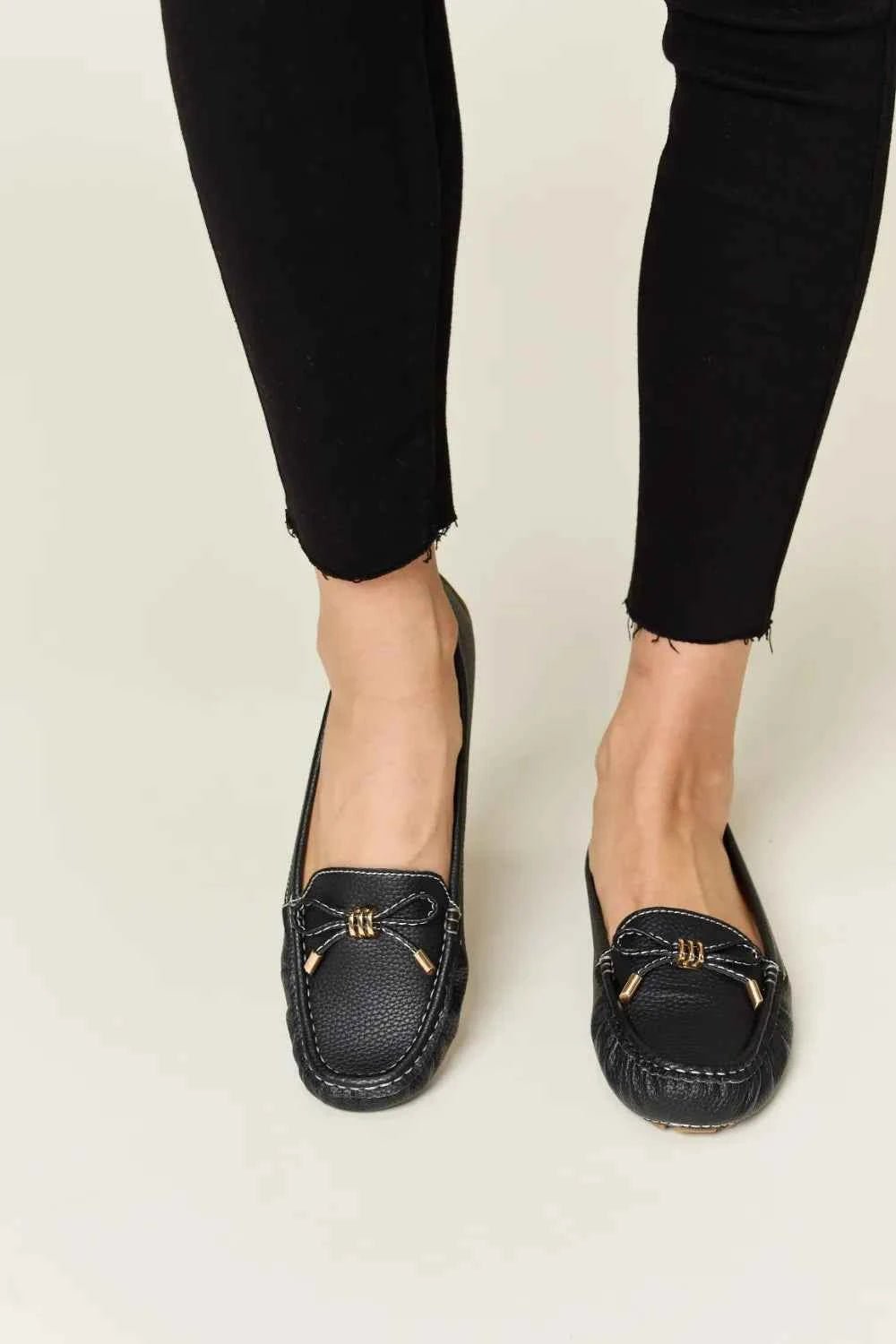 Forever Link Bow Flats Slip On Loafers with Bow Detail - MegaSuperStar