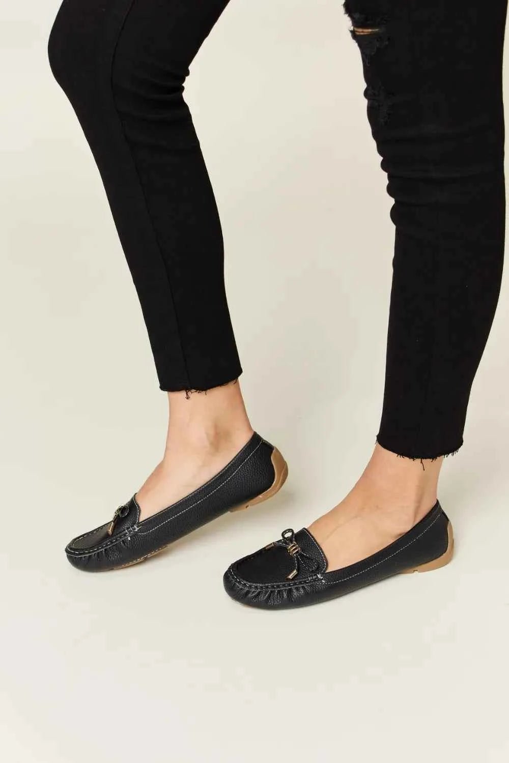 Forever Link Bow Flats Slip On Loafers with Bow Detail - MegaSuperStar
