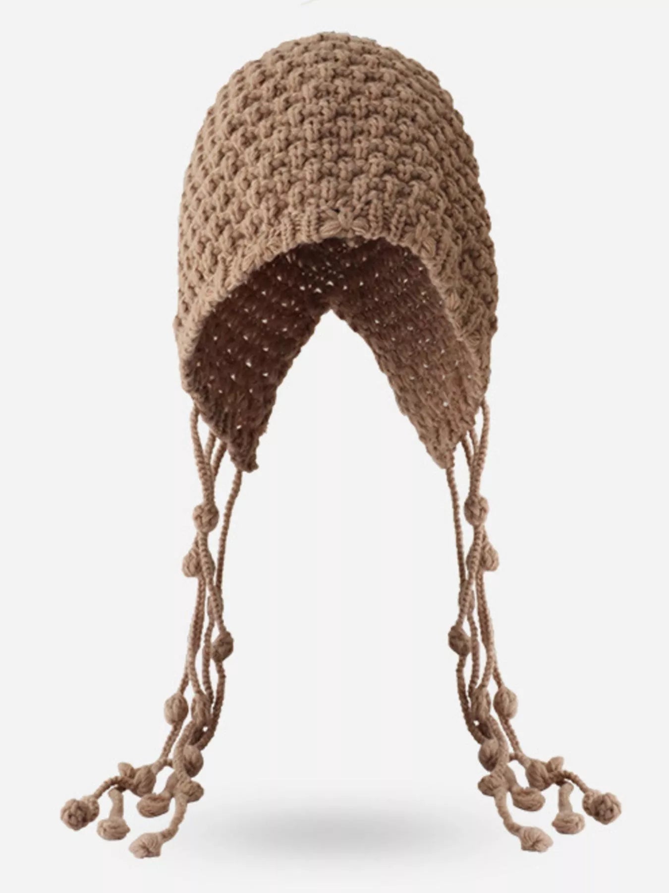 Fringe Knitted Beanie Hat - MegaSuperStar