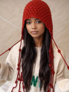 🧶 Fringe Knitted Beanie Hat 🧶 thumbnail