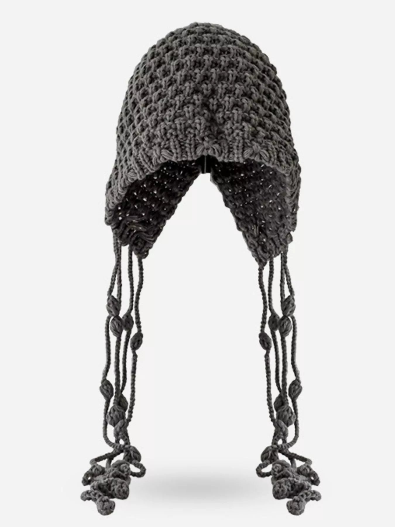 Fringe Knitted Beanie Hat - MegaSuperStar