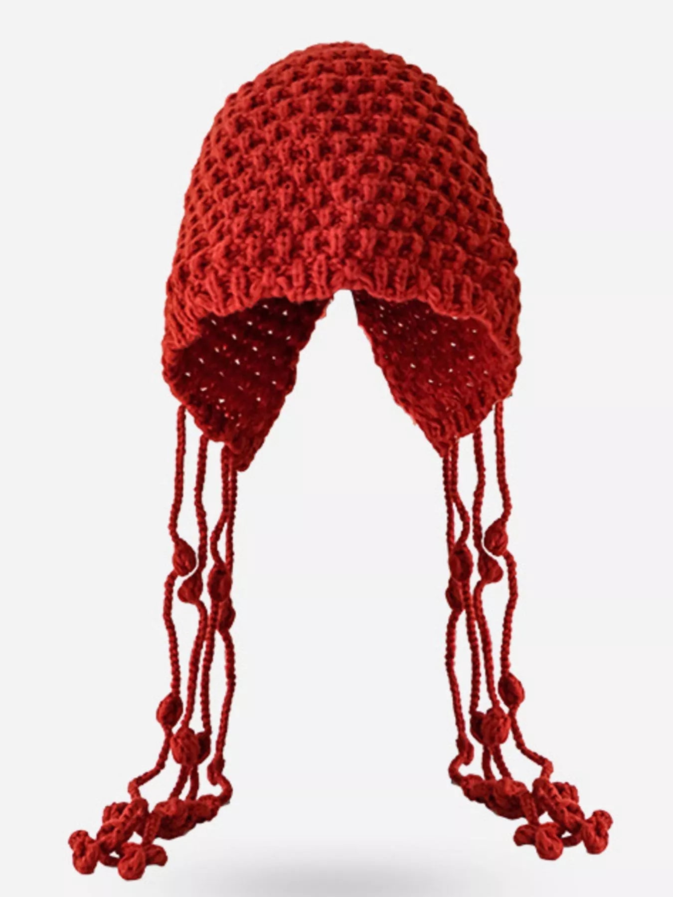 Fringe Knitted Beanie Hat - MegaSuperStar