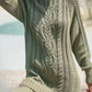 Full Size Cable Knit Pleated Hem Sweater Dress Plus Size - MegaSuperStar