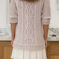 Full Size Cable Knit Pleated Hem Sweater Dress Plus Size - MegaSuperStar