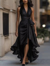 Full Size High-Low Ruffled Satin Maxi Dress Plus Size thumbnail