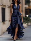 Full Size High-Low Ruffled Satin Maxi Dress Plus Size thumbnail