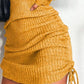 Full Size Ribbed Knit Drawstring Bodycon Sweater Dress Plus Size - MegaSuperStar