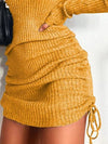 💖 Full Size Plus Size Ribbed Knit Sweater Dress with Drawstring 💖 thumbnail