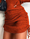 💖 Full Size Plus Size Ribbed Knit Sweater Dress with Drawstring 💖 thumbnail