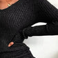 Full Size Ribbed Knit Drawstring Bodycon Sweater Dress Plus Size - MegaSuperStar