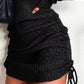 Full Size Ribbed Knit Drawstring Bodycon Sweater Dress Plus Size - MegaSuperStar