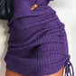 Full Size Ribbed Knit Drawstring Bodycon Sweater Dress Plus Size - MegaSuperStar
