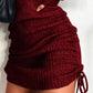 Full Size Ribbed Knit Drawstring Bodycon Sweater Dress Plus Size - MegaSuperStar