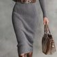Full Size Ribbed Knit Turtleneck Sweater Dress Plus Size - MegaSuperStar
