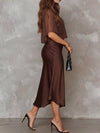 Full Size Satin Cami Dress and Sheer Cover Up Set Plus Size thumbnail