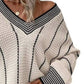 Full Size V - Neck Textured Knit Sweater Plus Size - MegaSuperStar