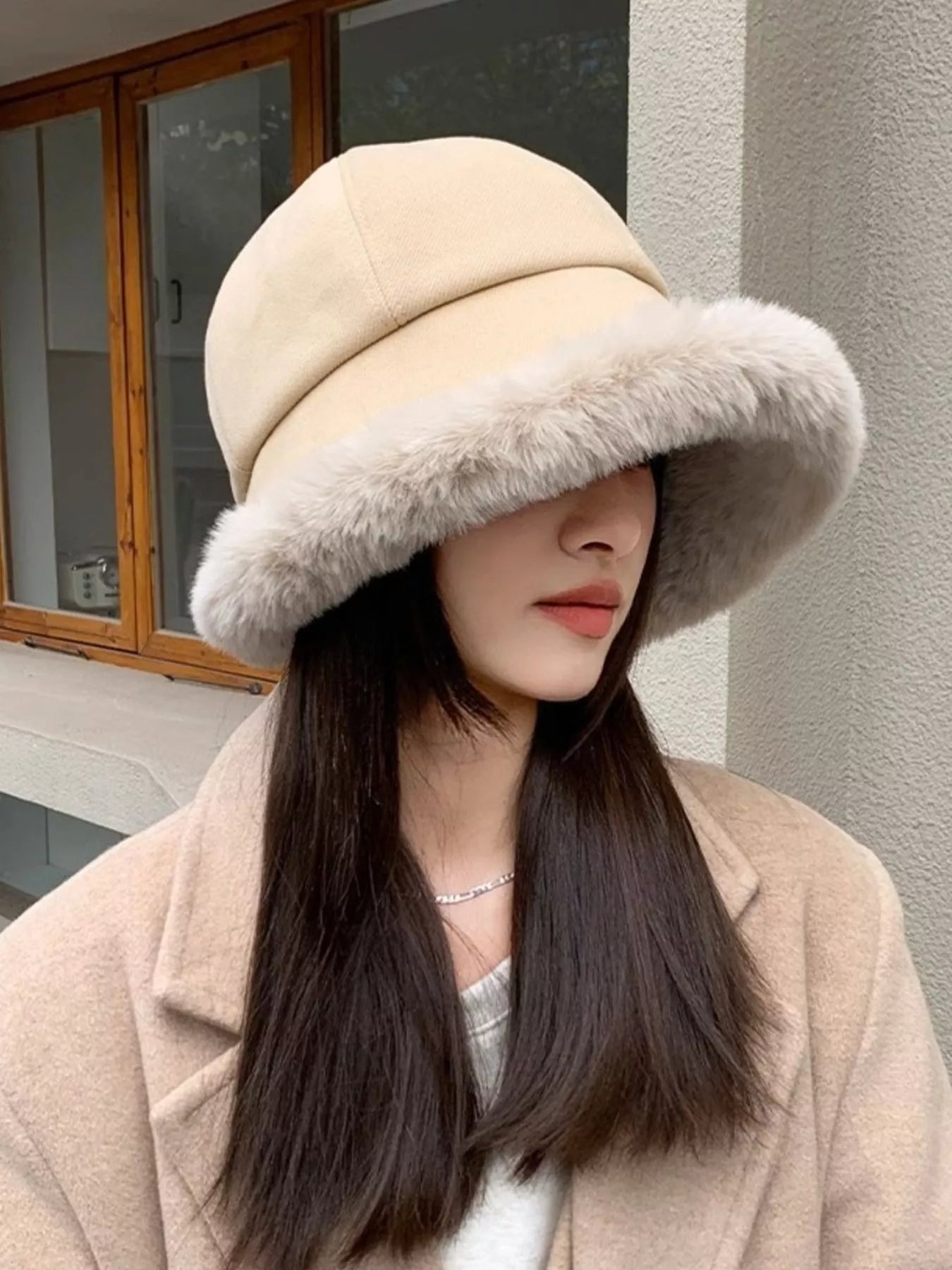 Fuzzy Trim Bucket Hat - MegaSuperStar