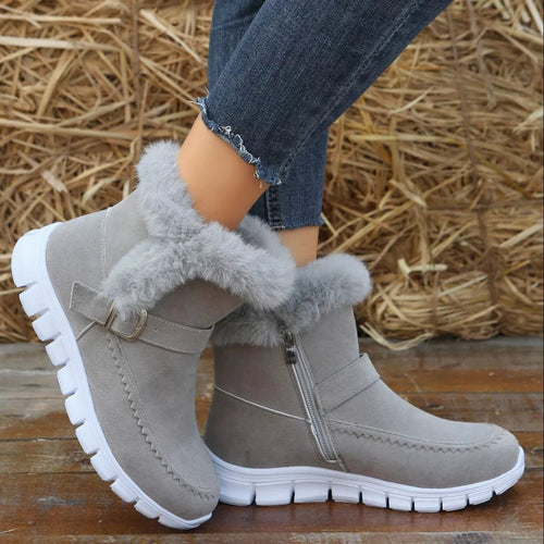 Customer styling 💖 Fuzzy Trim Buckle Boots 💖
