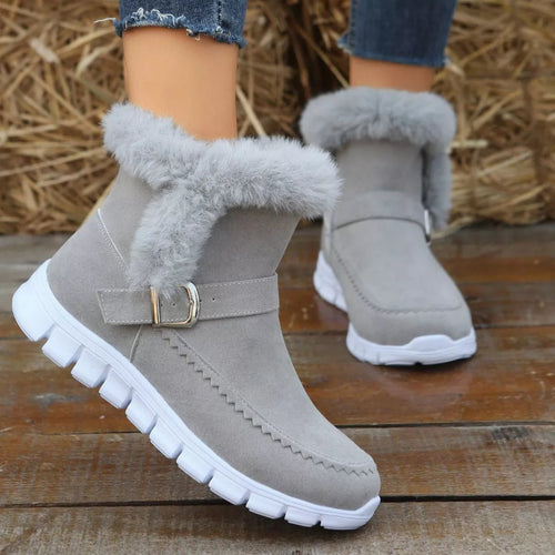 Customer styling 💖 Fuzzy Trim Buckle Boots 💖