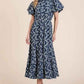 GeeGee Leaf Pattern Eyelet Lace Dress with Puff Sleeves - MegaSuperStar