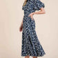 GeeGee Leaf Pattern Eyelet Lace Dress with Puff Sleeves - MegaSuperStar