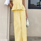 Gingham Sleeveless Top and Wide - Leg Pants Set - MegaSuperStar